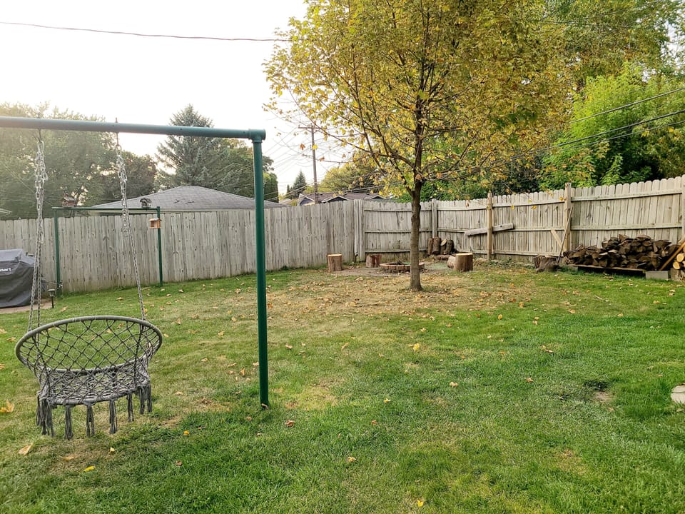 Spacious backyard
