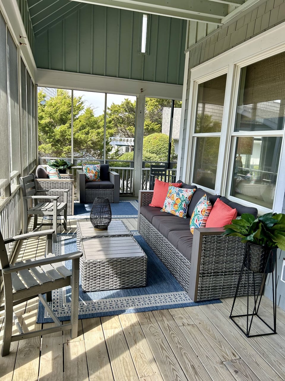 Enjoy the screened porch for games or just relaxing.