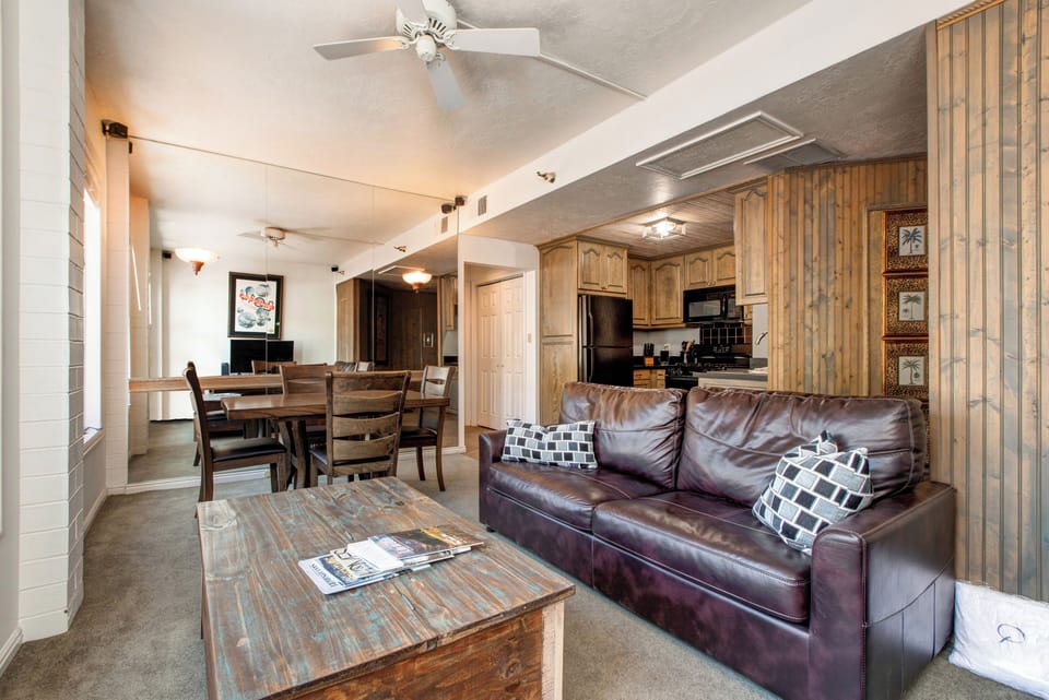 Living Room with a Plush Queen Sleeper Sofa
