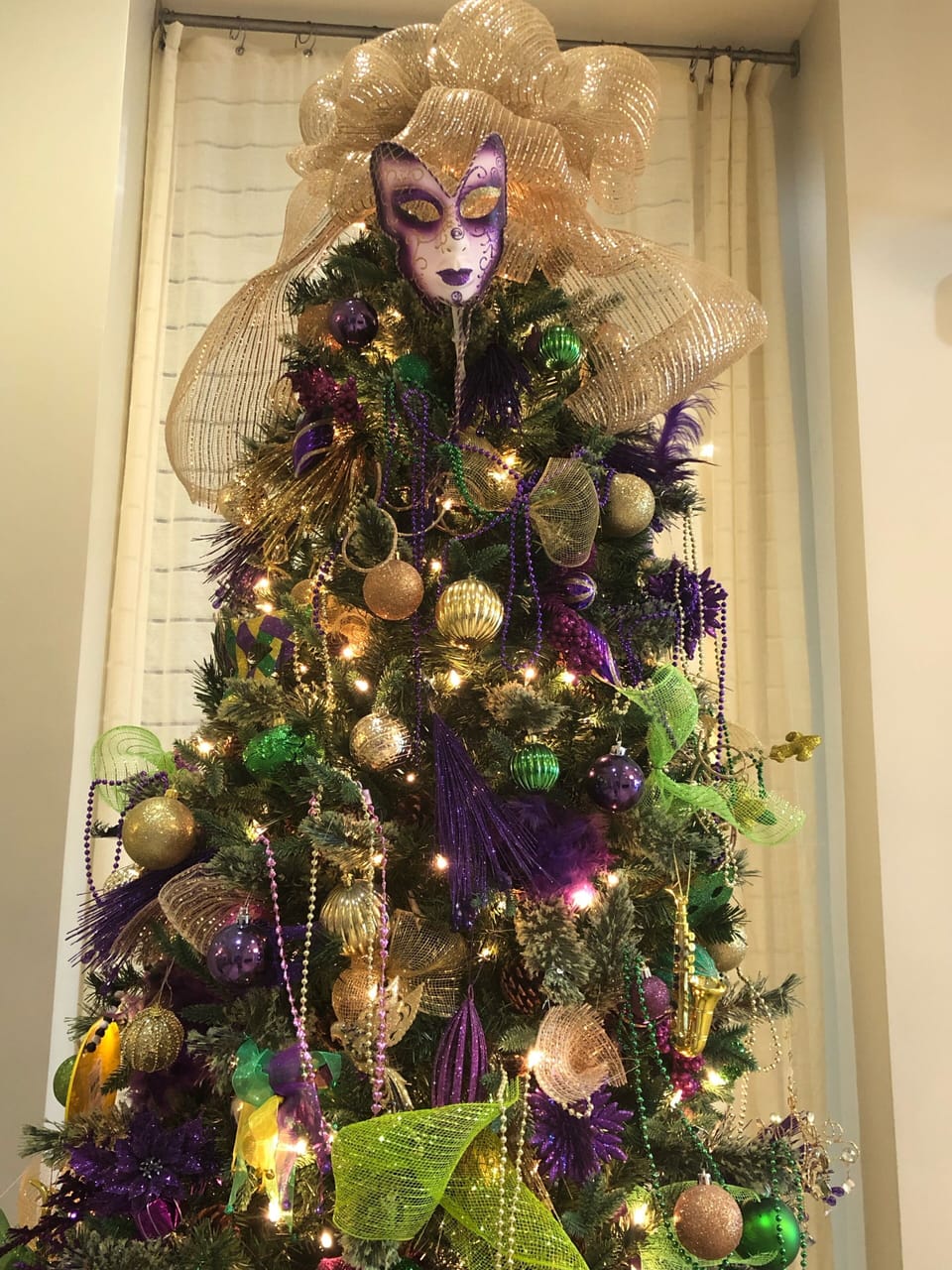Mardi Gras Tree in the lobby.