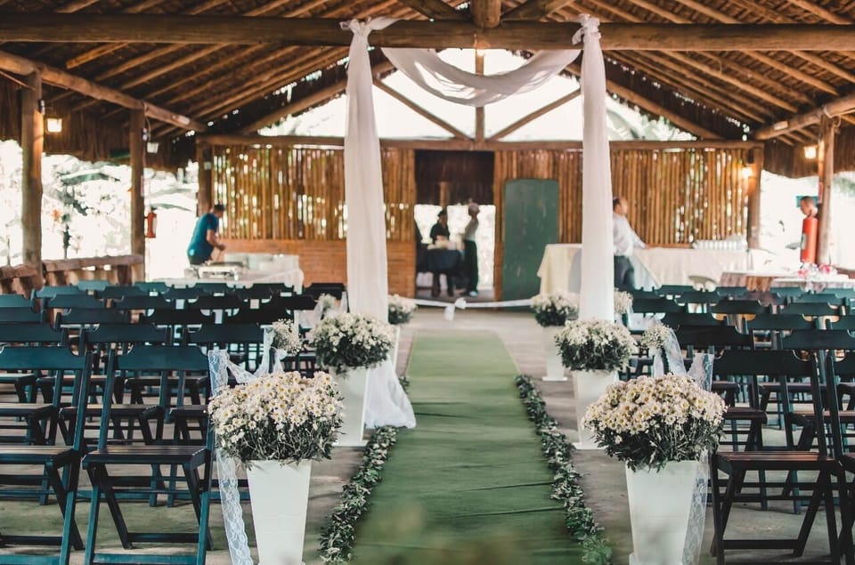 Outdoor banquet area