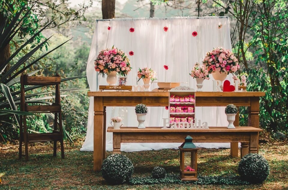 Outdoor banquet area