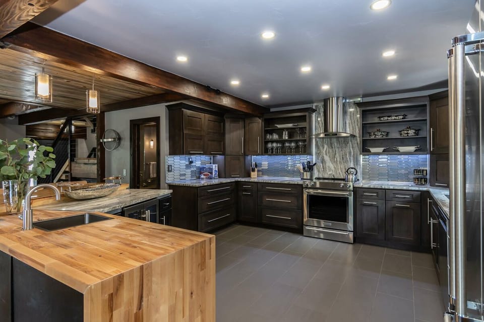 The modern open kitchen is built for the chef in your group