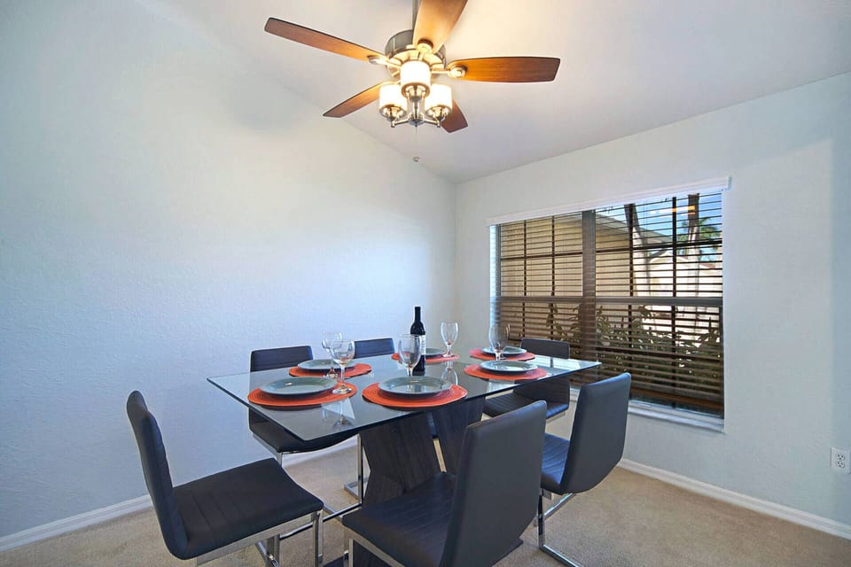 A dining area with seating for six when you don't want to be poolside
