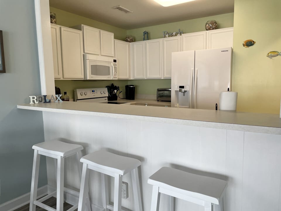 Kids love grabbing a seat at the bar while you cook breakfast. 