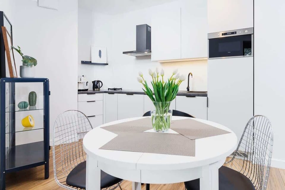 Kitchenette with dining table. 