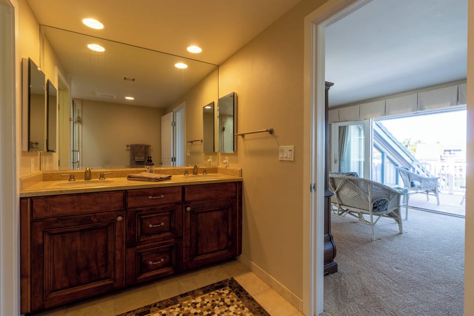 Primary bathroom had double vanity sink