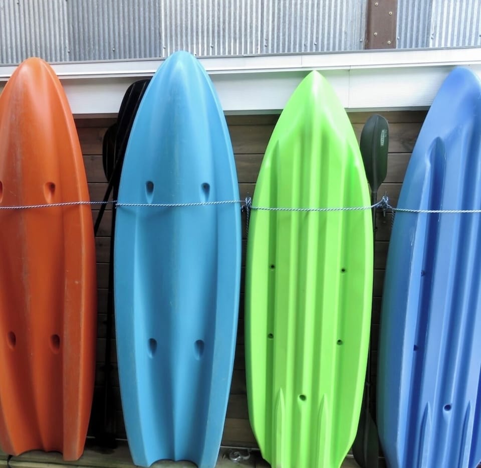 Kayaks available on a first come first serve basis