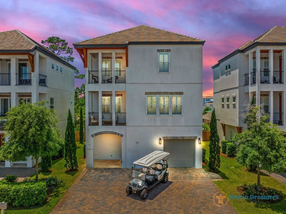 Sea to Believe - Exterior Front View - Included 6-Passenger Golf Cart