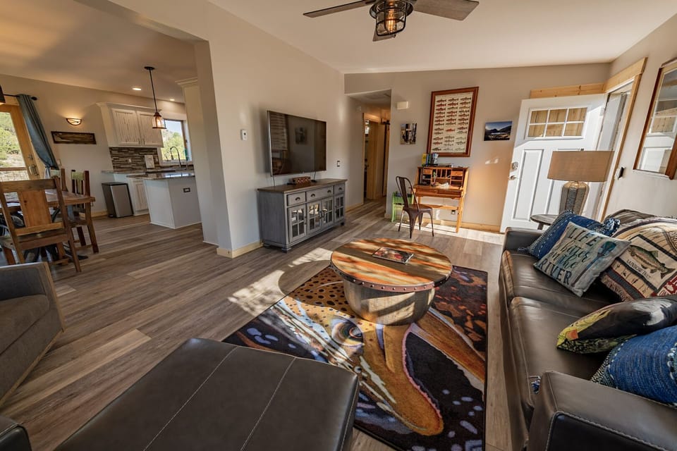 Living room is open to dining/kitchen area