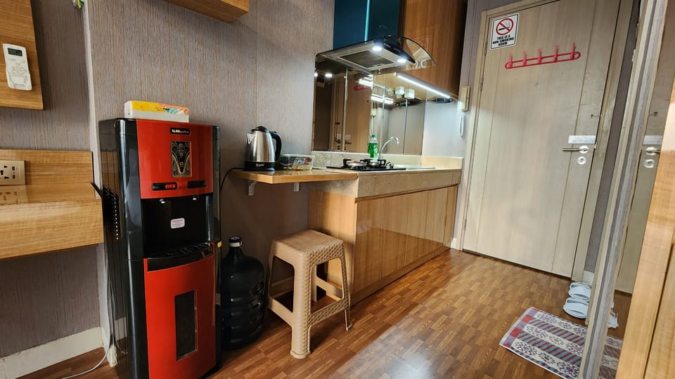 The kitchen area