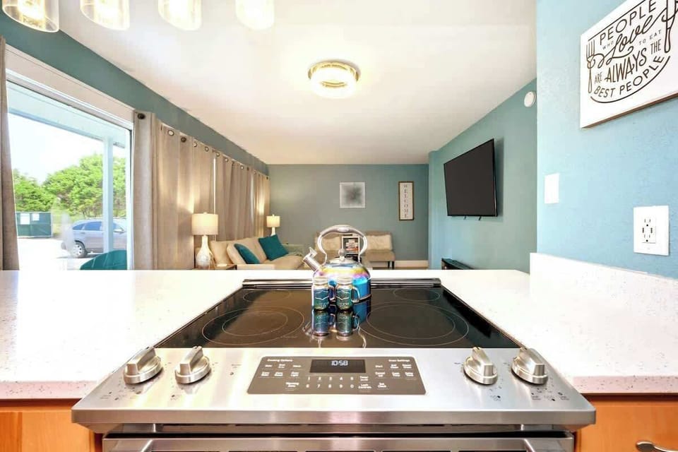 Enjoy cooking while watching your favorite show or conversing with your group!