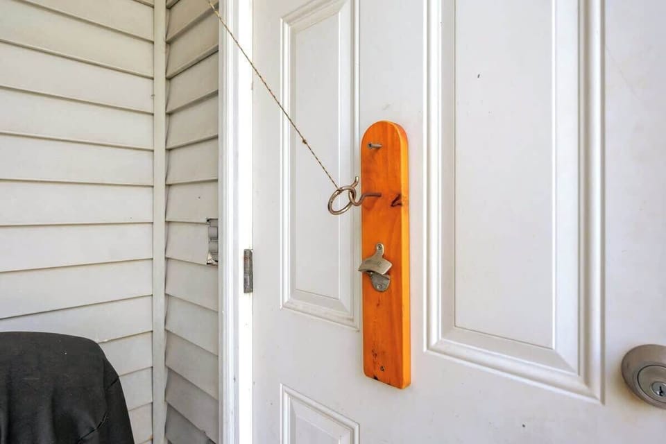 A completitive game of ring toss paired with a bottle opener makes for a perfect night on the patio.