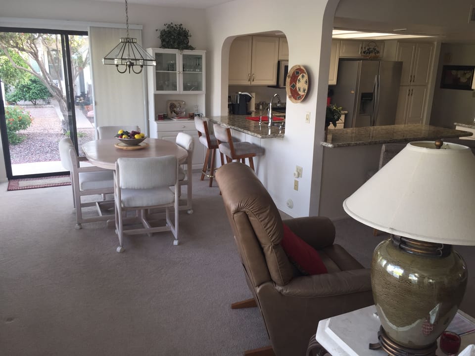 Dinning area with sliding glass door to patio