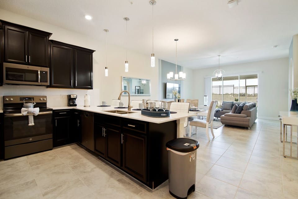 Full Kitchen + Living Room