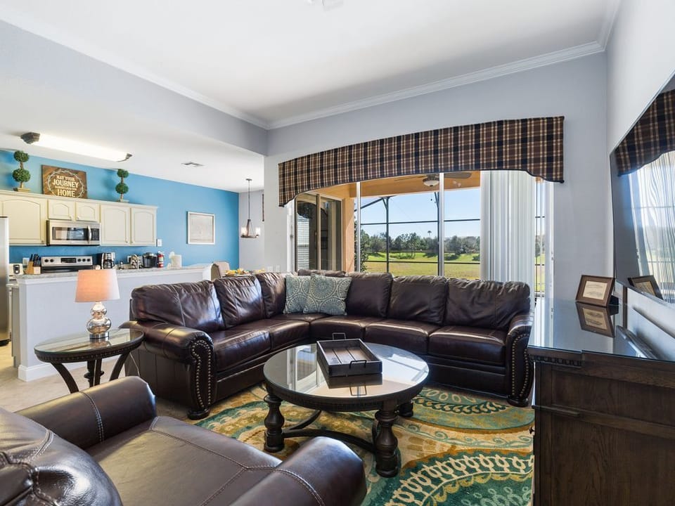 Leather sectional seating