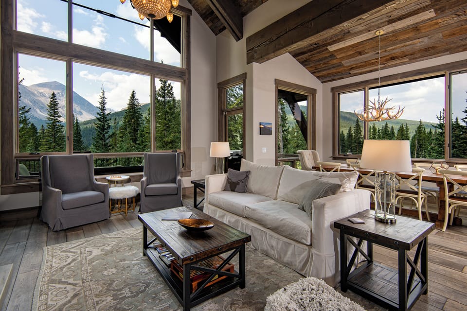 Main Floor Interior - Floor-to-ceiling windows with a stunning view of Mt. Quandary.