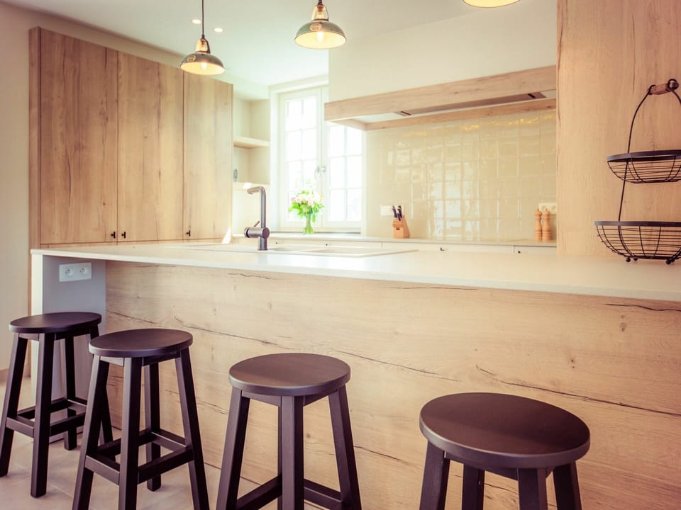 Countertop, Furniture, Cabinetry, Property, White, Light, Stool, Wood, Sink, Interior Design