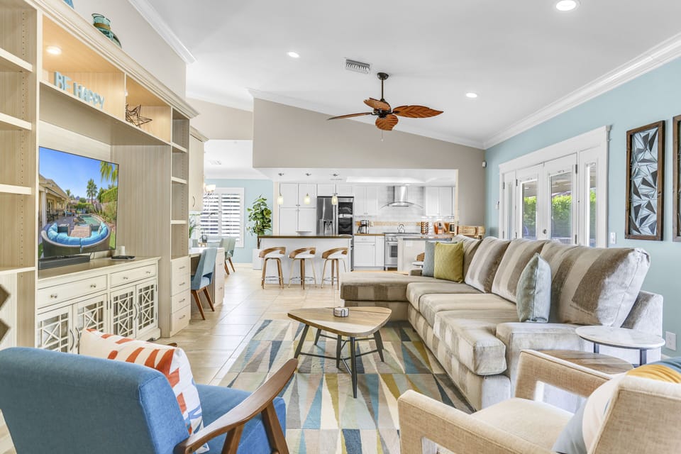 Living Room with Kitchen View