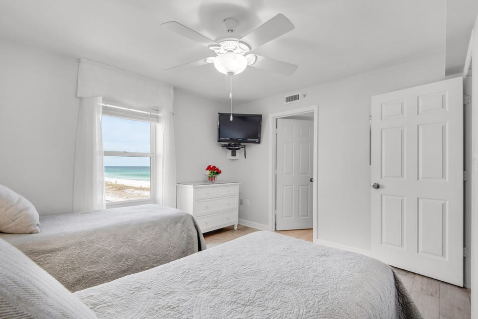 Guest bedroom with flat screen TV