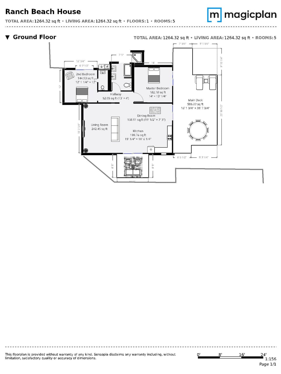 Ranch Beach House Floorplan