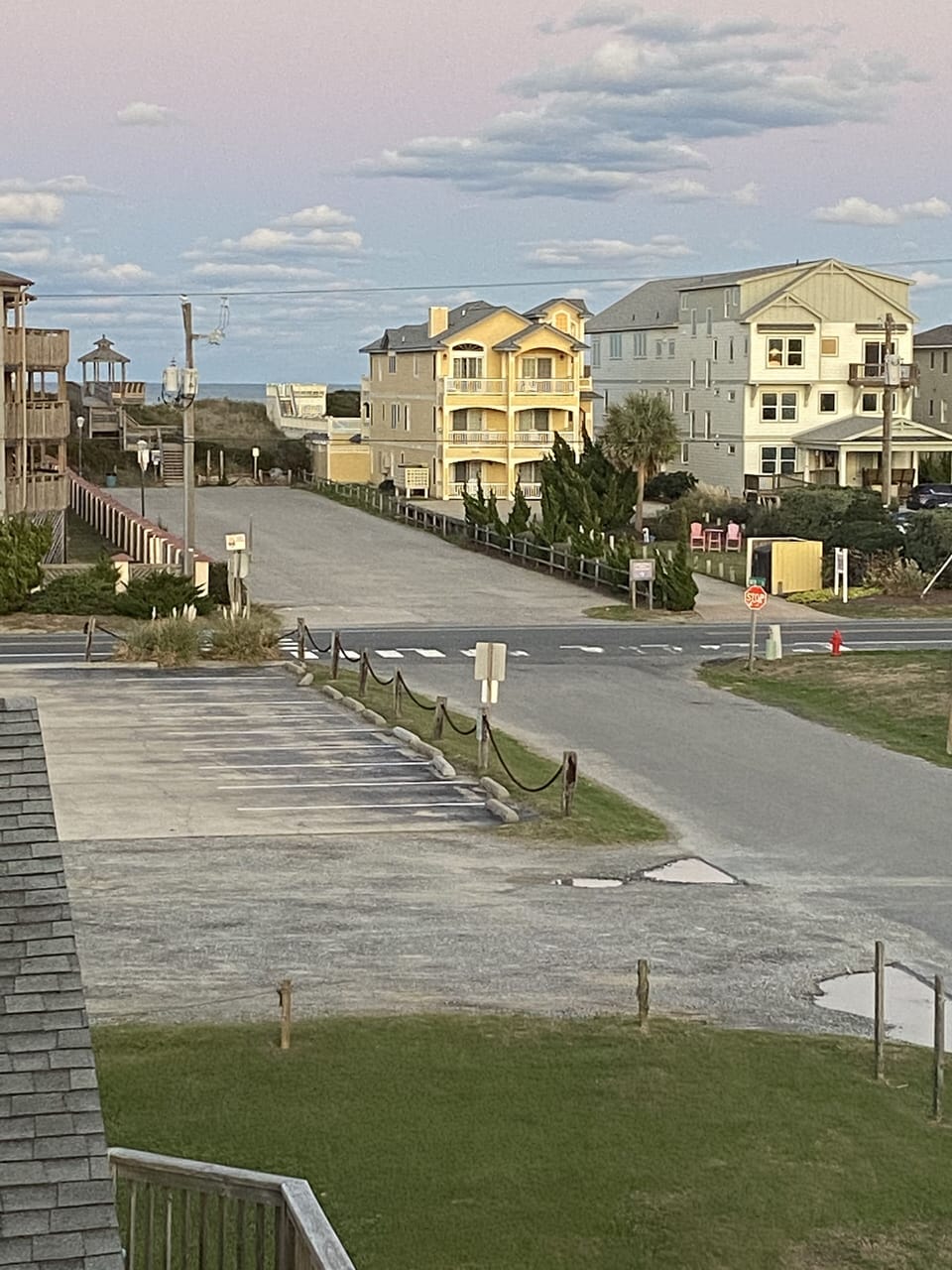 One block to the direct beach access, ocean view from top level deck.