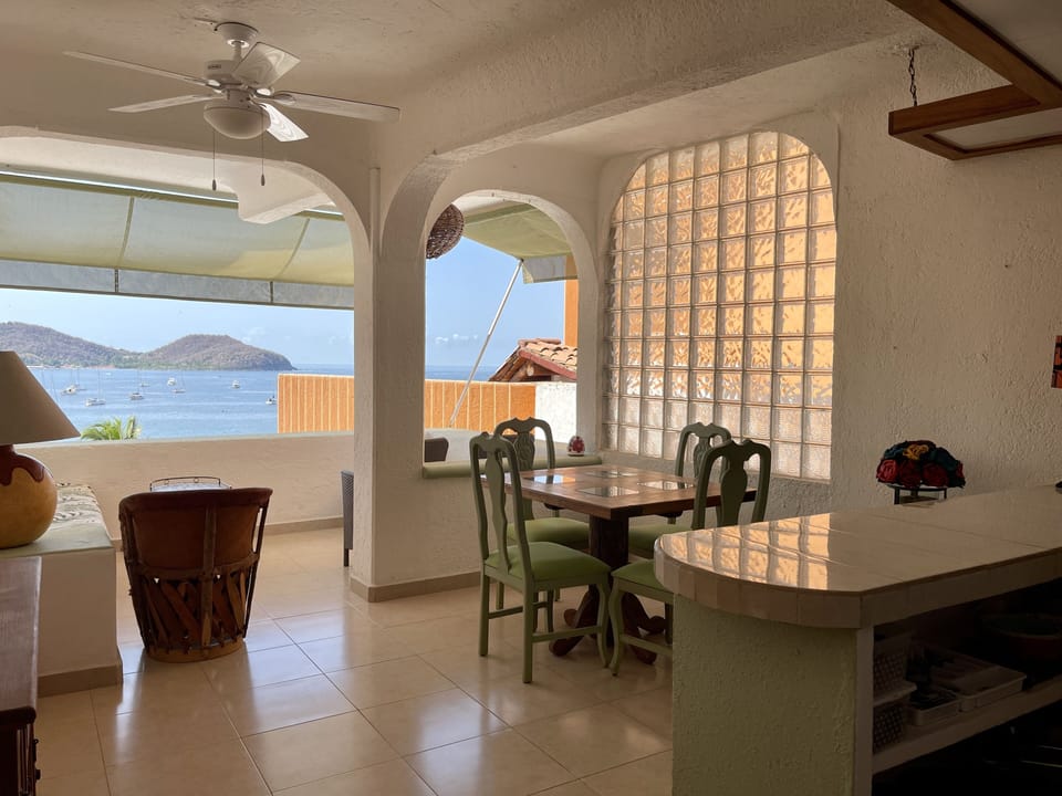 Living and dining areas