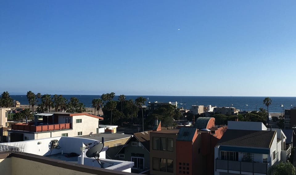 Top deck view of the beach and Pacific Ocean