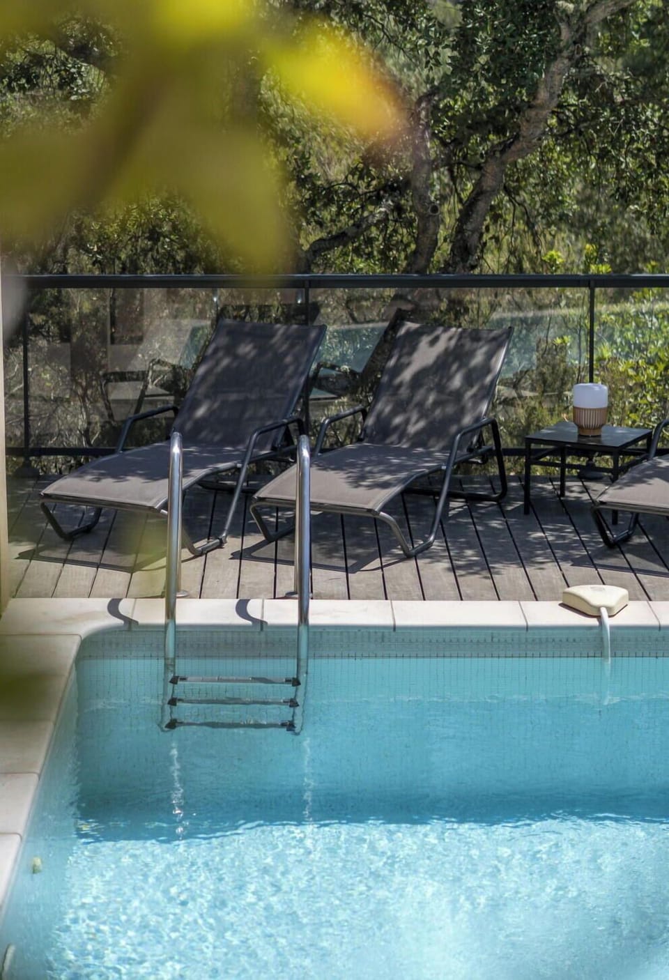 Water, Plant, Furniture, Outdoor Furniture, Swimming Pool, Sunlounger, Shade, Grass, Rectangle, Leisure