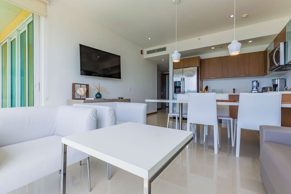 Living room and kitchen