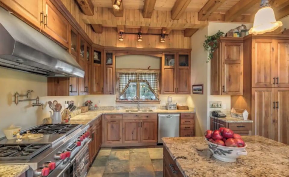 Wolf Range, dishwasher, wine chiller, coffee machine, toaster 