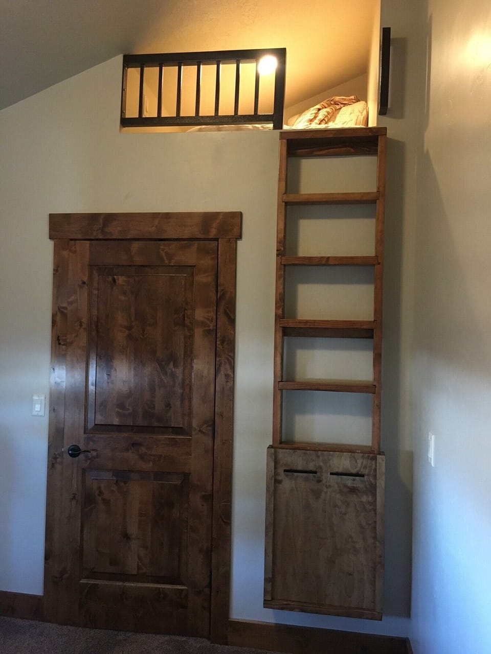 Newly added railing and safety features for loft space. 