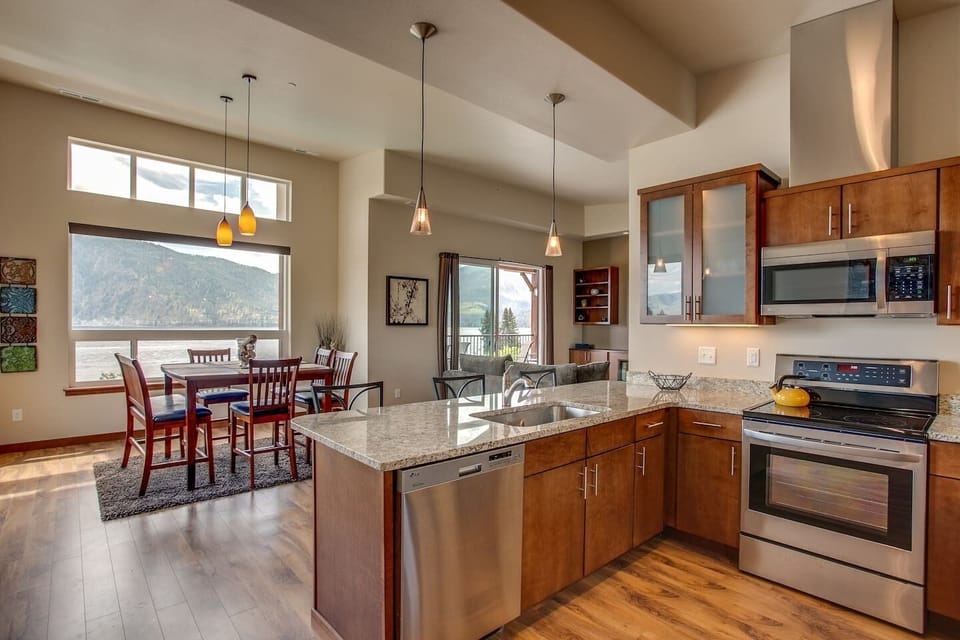 The great room is perfect for entertaining your whole group