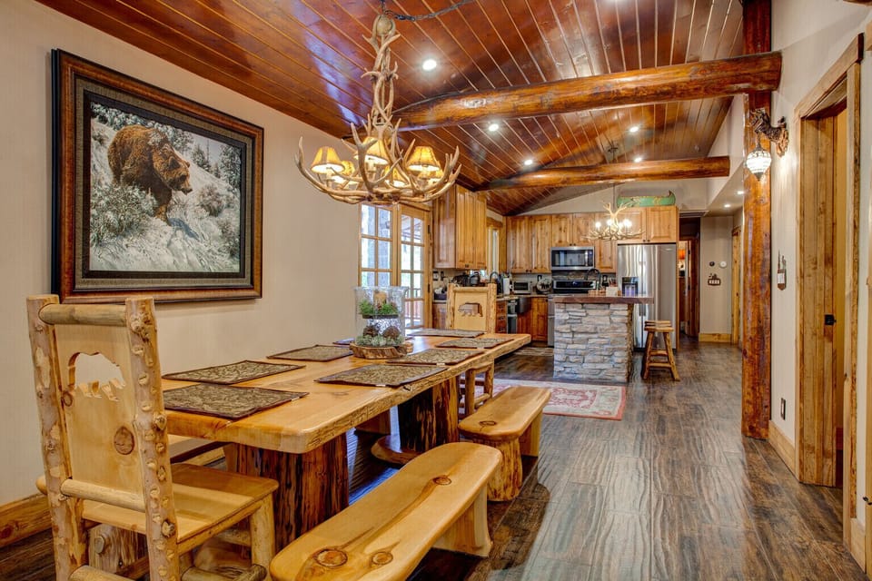 Custom log table by a local artist to fit everyone! 