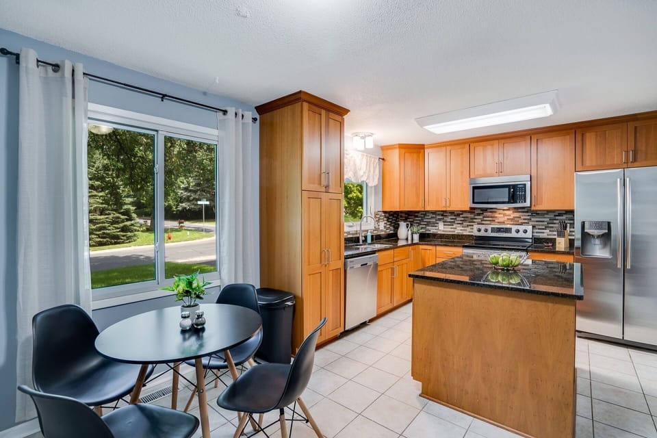 Remodeled fully stocked kitchen. Includes all stainless steel appliances.