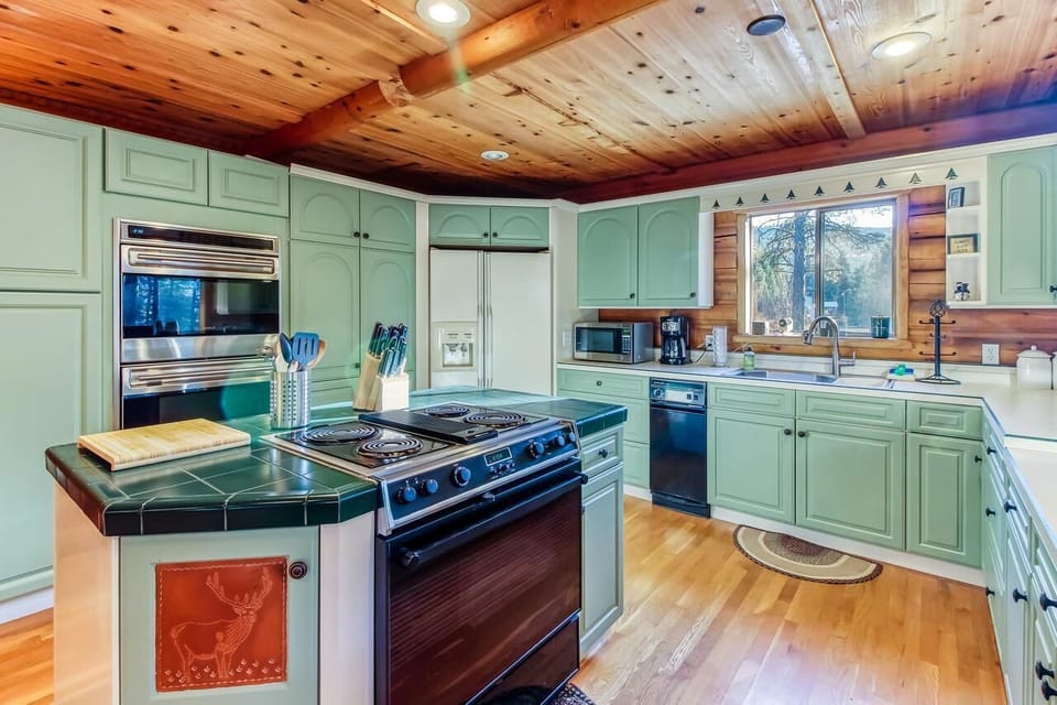 Upper level kitchen is fully stocked