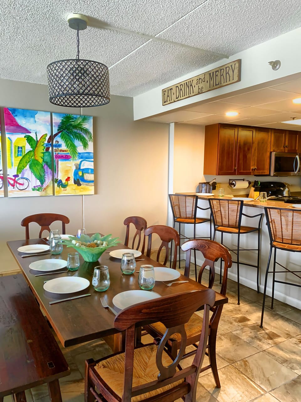 Dining area and breakfast bar