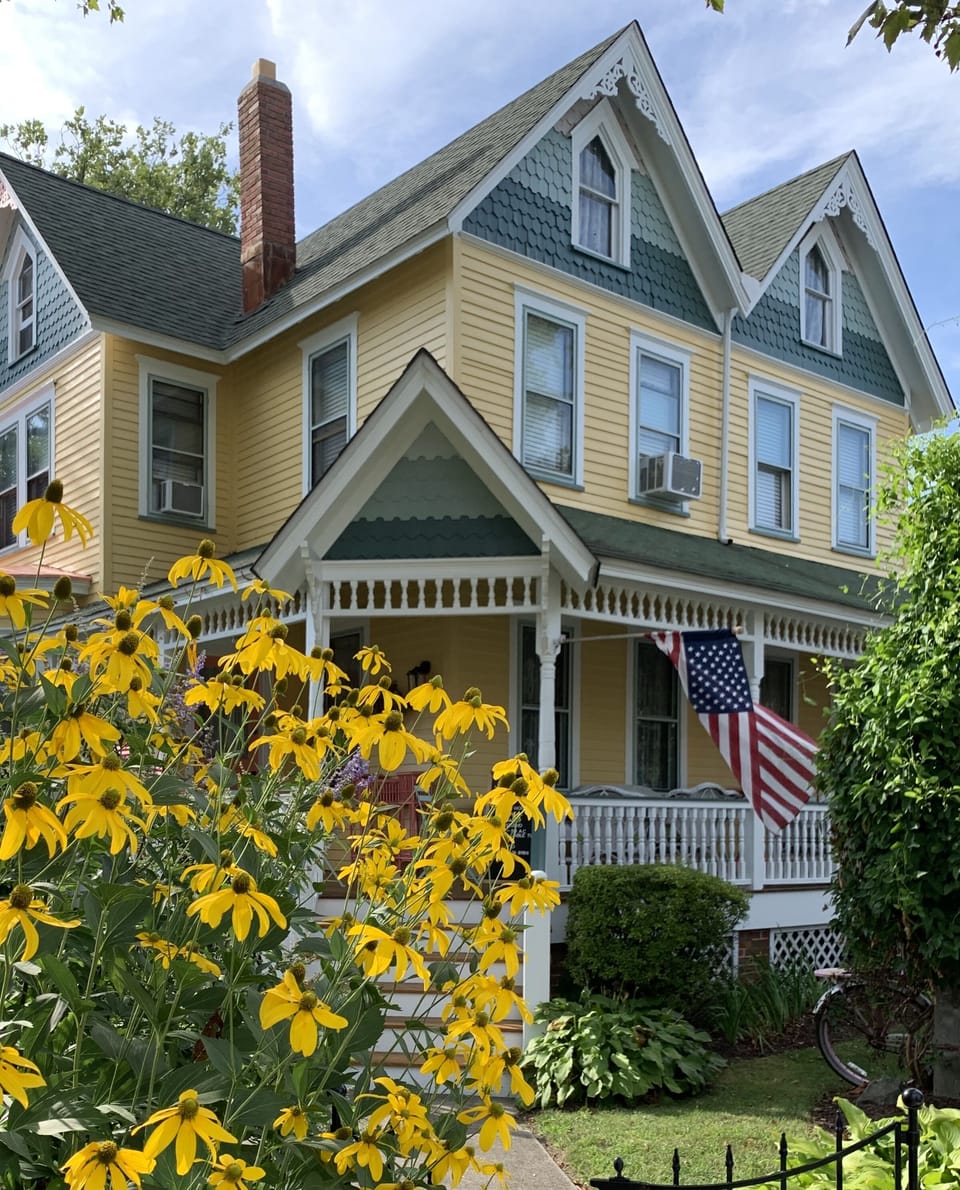 Beautiful gardens and bright  sunny porches 