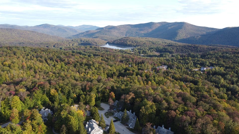 Take a short drive down to Kent Pond, seen in the distance, and go for a hike