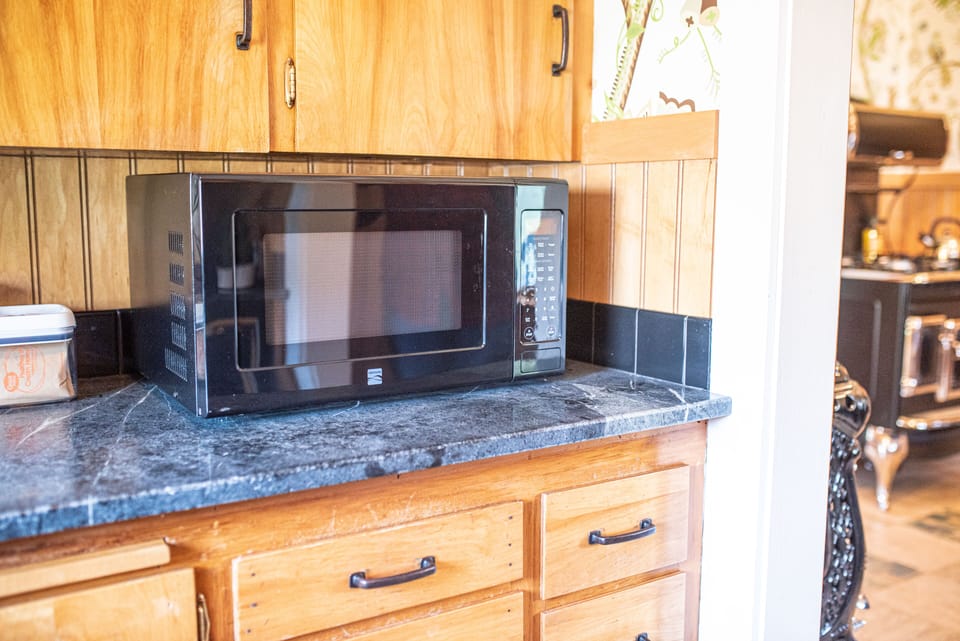Microwave. Popcorn is provided. Spices and extras.