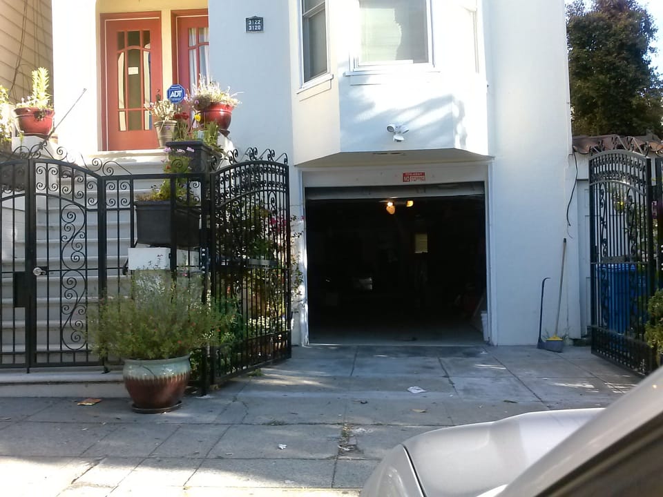 Garage door view of entrance