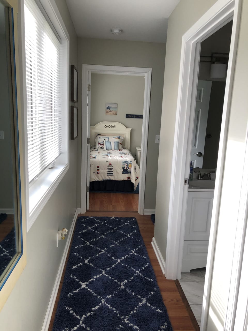 Hallway from living area to bedrooms