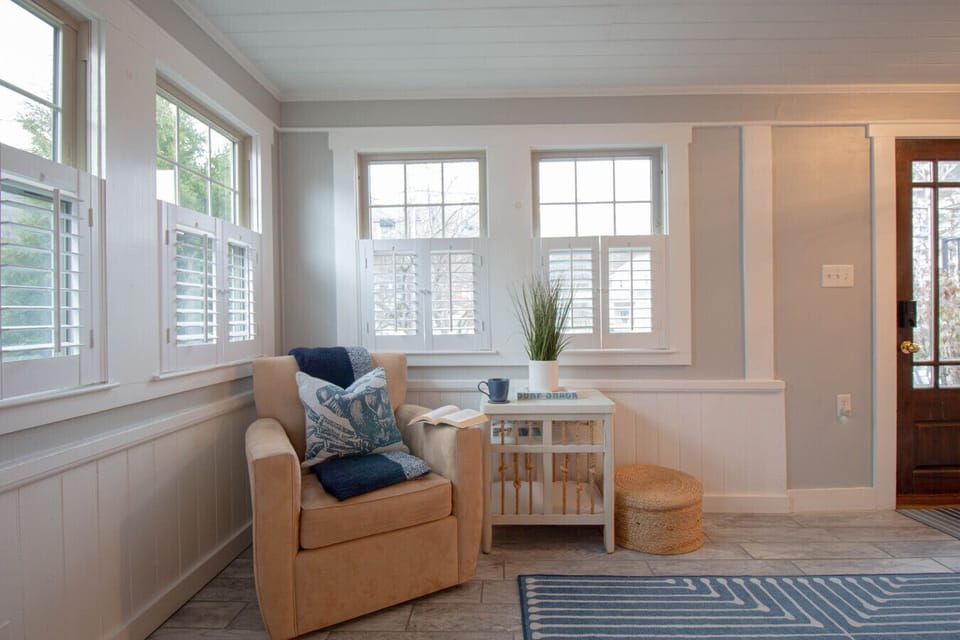 Cozy reading nook with beautiful natural light.
