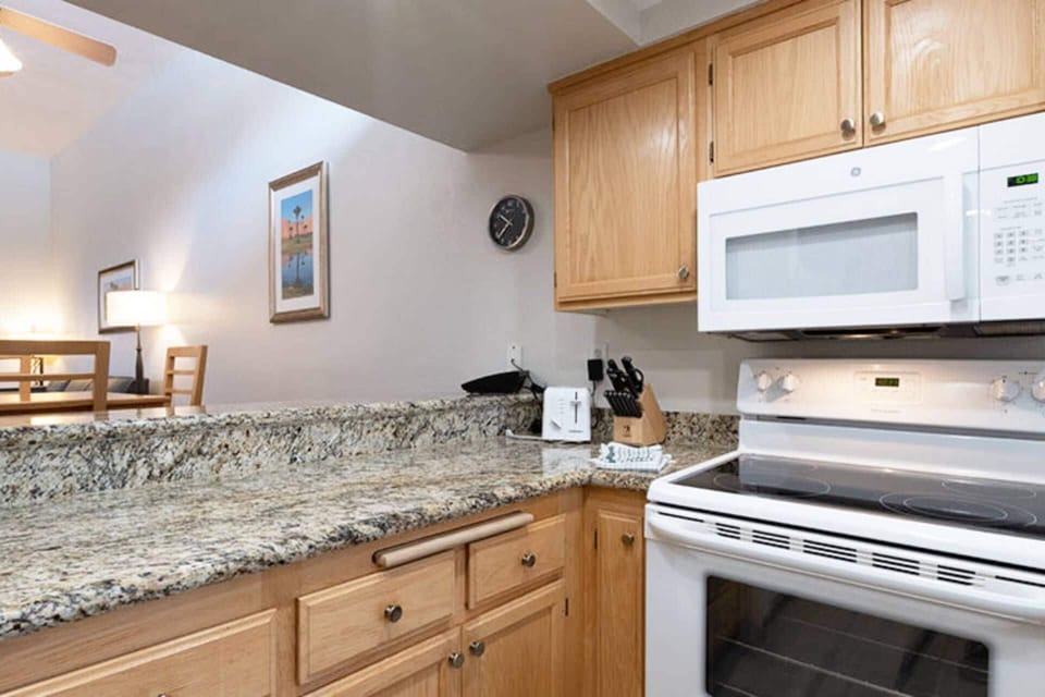 Kitchen has all the amenities to cook a meal!