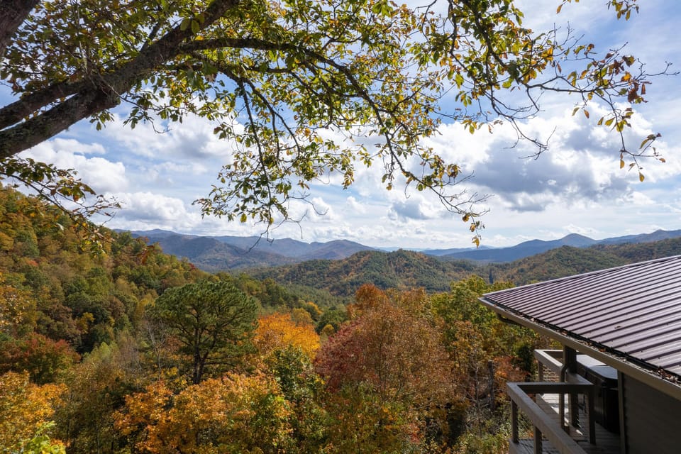 The Leaves in the Fall of 2022 gave us a Long Lasting and Spectacular Show! (Hot Tub shown on the left side of the deck)