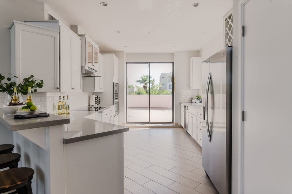 Kitchen opens up to the outdoor patio.