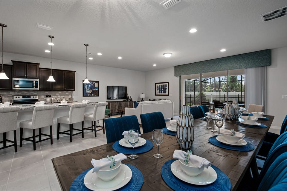 View 3 of spacious downstairs area with kitchen, dining, and living room