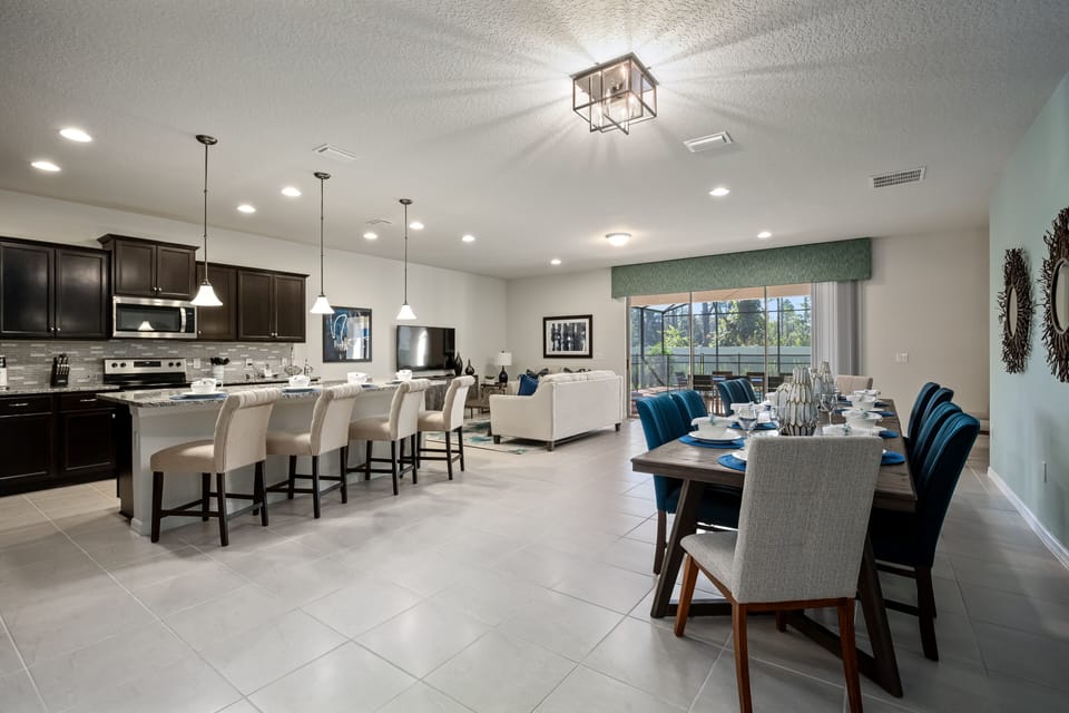 View 4 of spacious downstairs area with kitchen, dining, and living room