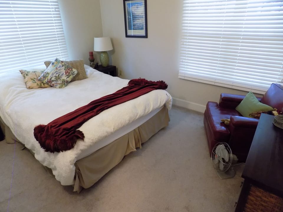 Queen bed in bedroom