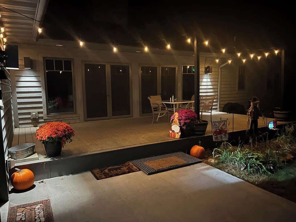Back patio at night